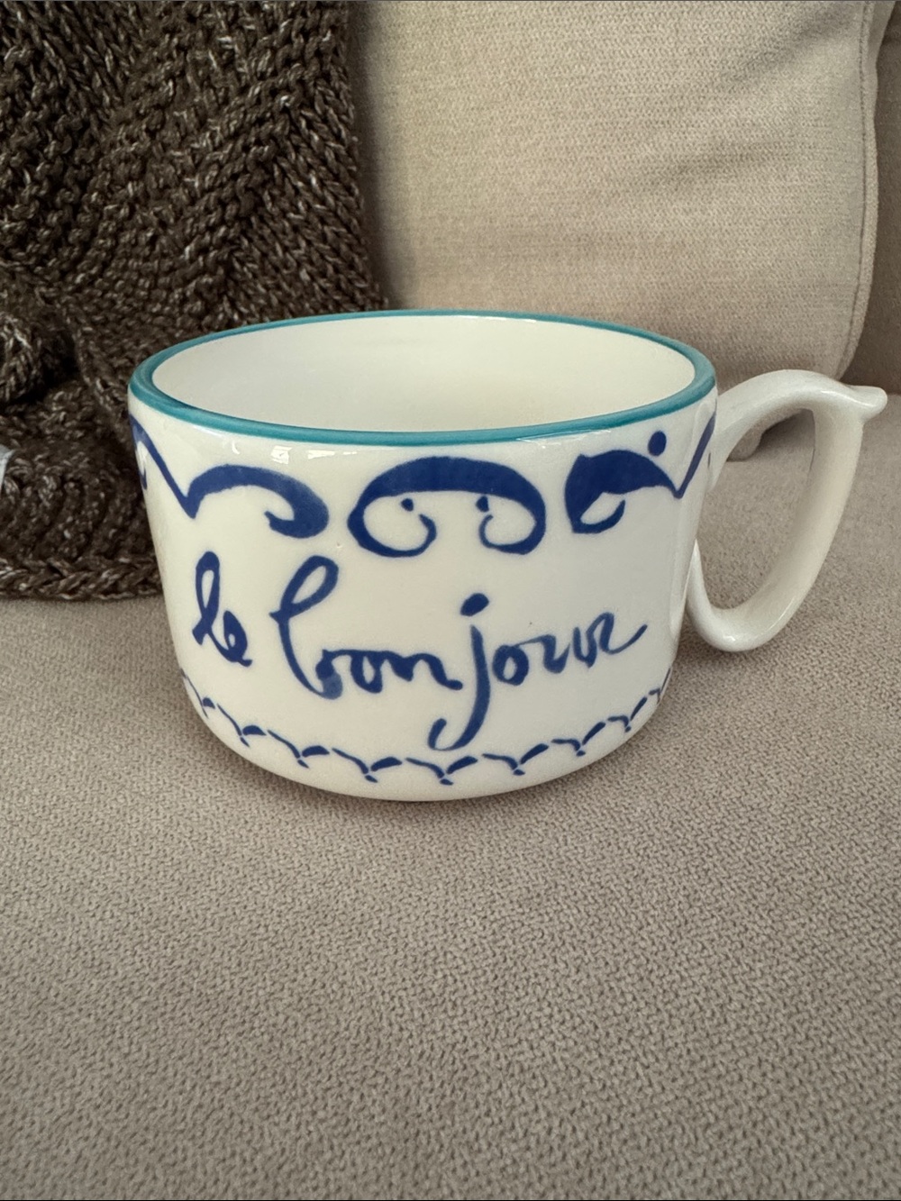Anthropologie Hilde Phrase Mug Le Bonjour